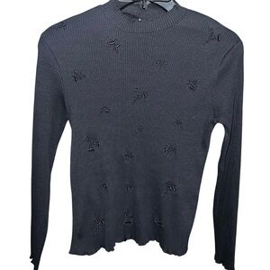 ZARA GIRLS Ribbed Flowers Turtle Neck 11-12 Girls